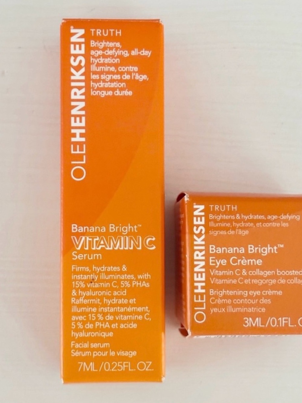 OLE HENRICKSEN Truth Banana Bright Vitamin C Serum/ Eye Crème NIB